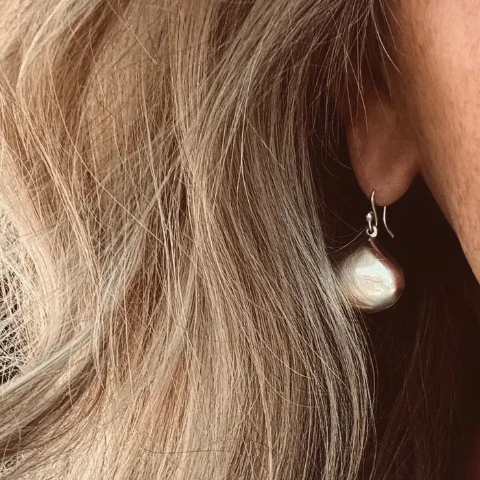 Earrings HeidiJHale Designs Sterling Silver Hollow Drop Earrings 12