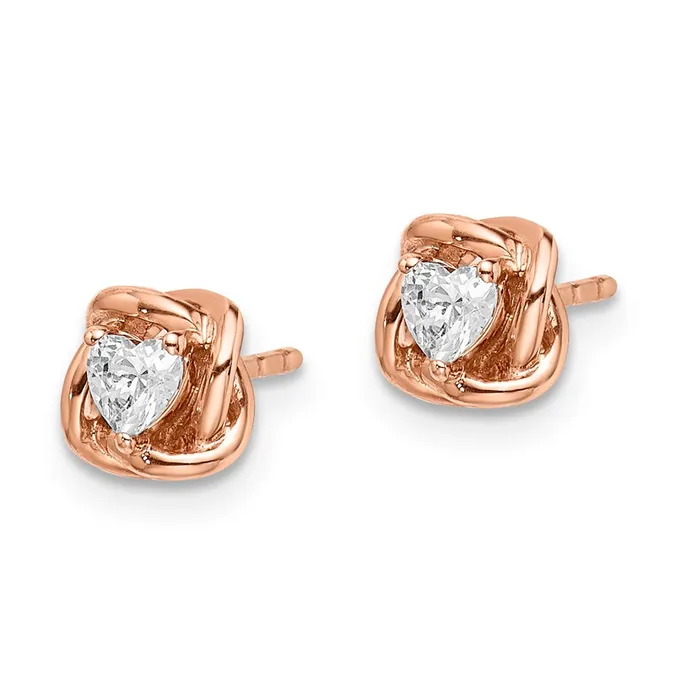 14k White Gold Real Diamond Flower Earrings Goldia Earrings