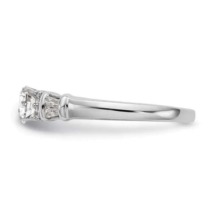 Goldia 030ct CZ Solid Real 14K White Gold Peg Set Engagement Ring Rings