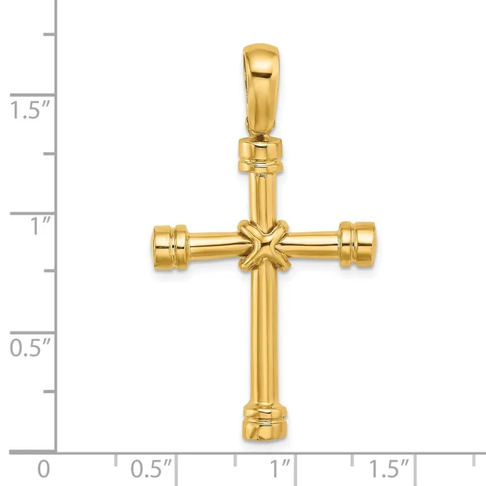 Goldia 14k Yellow Gold Polished w X Center Cross PreStyled Sets