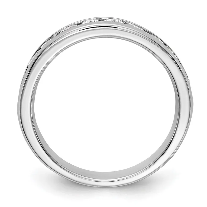 goldiaca Rings 14K White Gold 10Stone Real Diamond Channel Band