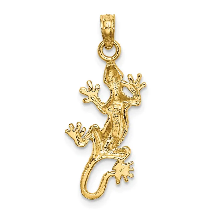 Goldia Charm Necklaces 14k Yellow Gold 2D Lizard Charm