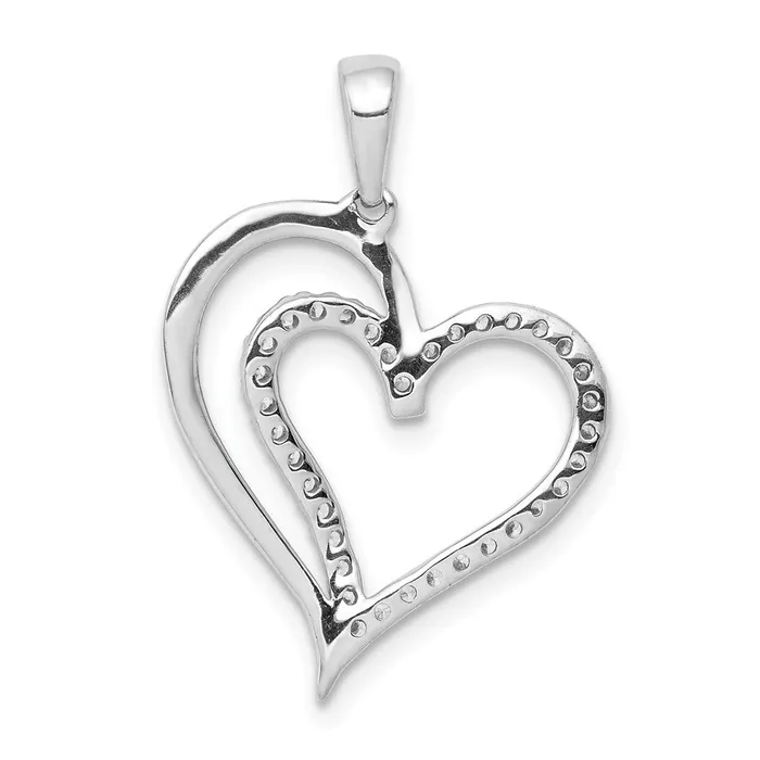 Goldia Necklaces Solid 14k White Gold 110ct Simulated CZ Heart Pendant