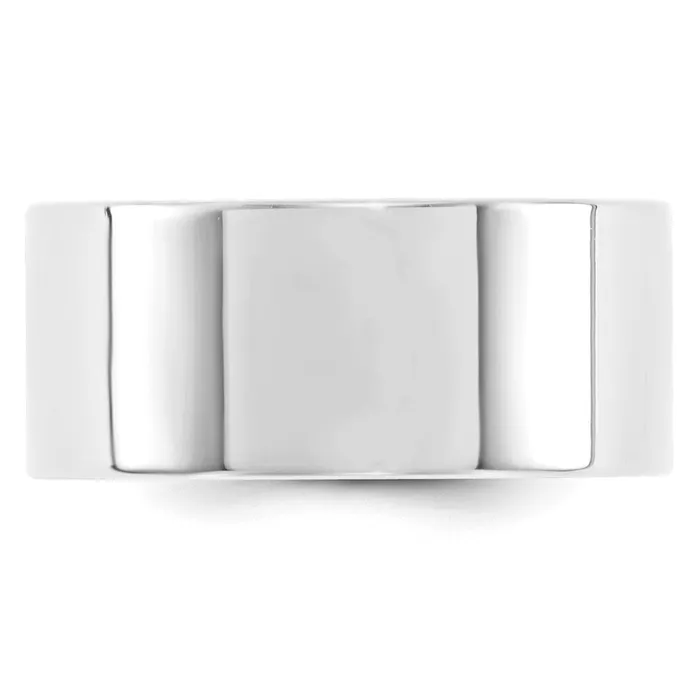 Goldia Rings Solid 14K White Gold 10mm Standard Flat Comfort Fit MensWomens Wedding Band Ring Size 5