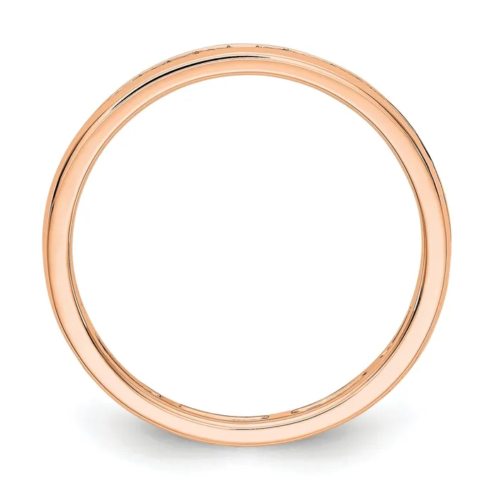 Goldia Rings Solid Real 14k Rose Gold Polished 12ct Channel Set CZ Eternity Wedding Band Ring