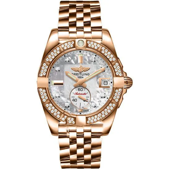 JMS always Watches Original Breitling Galactic 36 Automatic Diamond White Mother of Pearl Dial Ladies Watch H3733053A725376H
