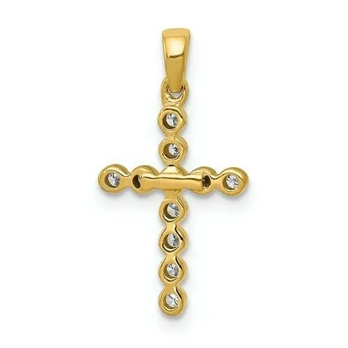 Necklaces Goldiacom 110ct 14K Yellow White or Rose Gold Diamond Cross Pendant Religious Jewelry