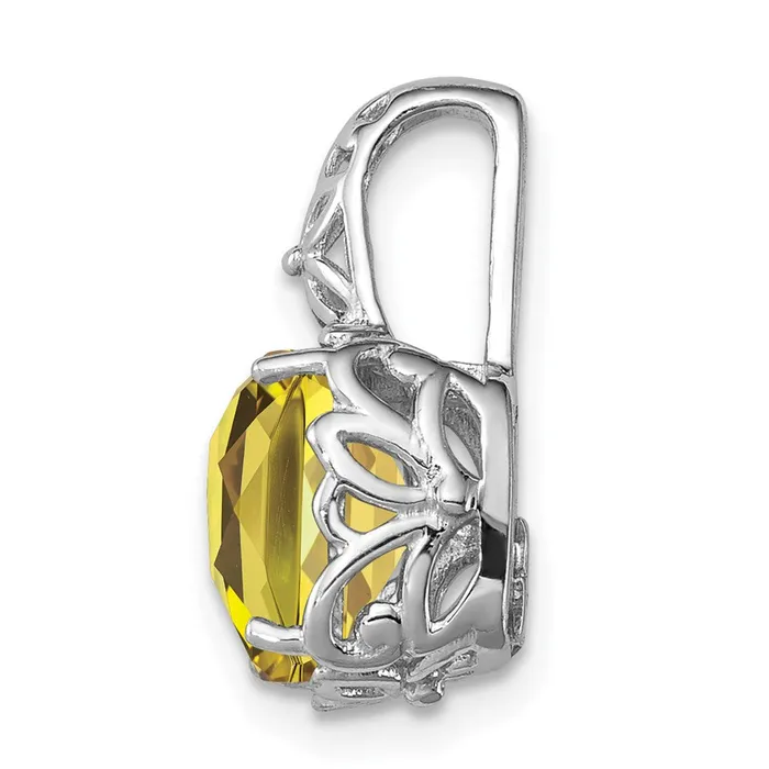 Necklaces Goldia Sterling Silver Rhodiumplated Lemon Quartz Pendant