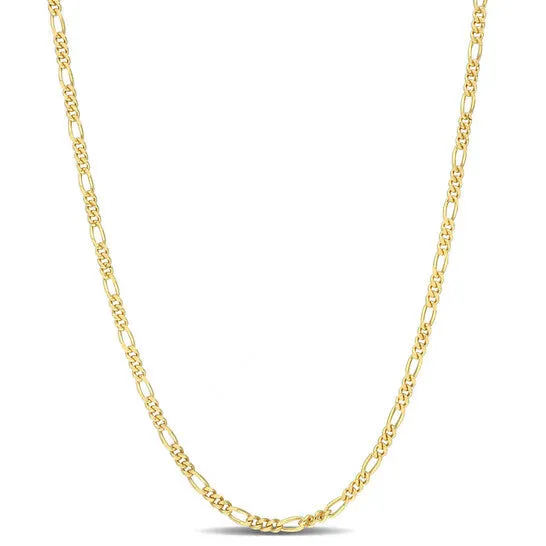 Original AMOUR 22mm Figaro Chain Necklace In Yellow Plated Sterling Silver 18 In JMS always Necklaces Original AMOUR 22mm Figaro Chain Necklace In Yellow Plated Sterling Silver 18 In JMS always Necklaces