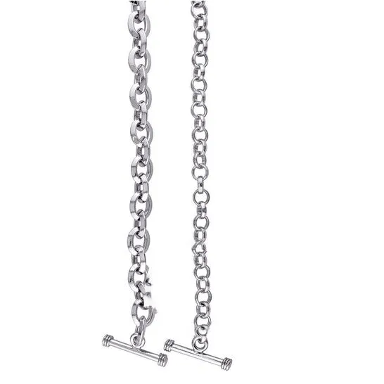 Original AMOUR Circle Link Heart Charm Necklace and Bracelet 2piece Set In Sterling Silver JMS always Necklaces