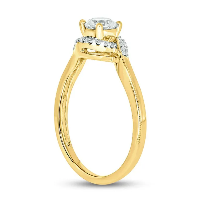 Rings Goldia 050 CT TW Natural Diamond Antique VintageStyle Bypass Engagement Ring in Solid 14K Gold II2 Rings Goldia 050 CT TW Natural Diamond Antique VintageStyle Bypass Engagement Ring in Solid 14K Gold II2