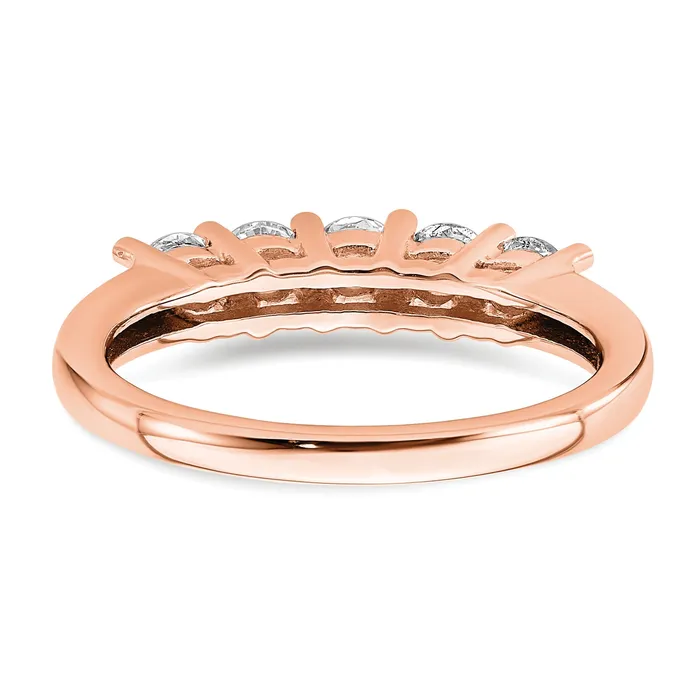 Rings Goldia 075ct CZ Solid Real 14kr 5Stone Wedding Band Ring