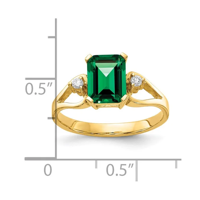 Rings Goldia 14k Yellow Gold 8x6mm Emerald Cut Mount St Helens AAA Diamond ring