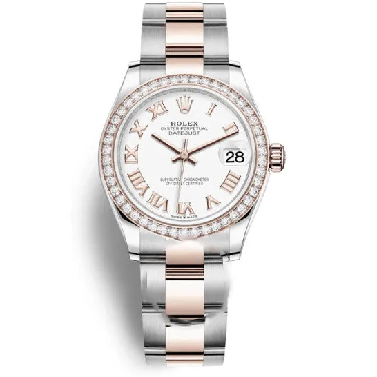 Watches JMS always Original Rolex Datejust White Dial Automatic Ladies Steel and Everose Gold Oyster Watch 278381WRO