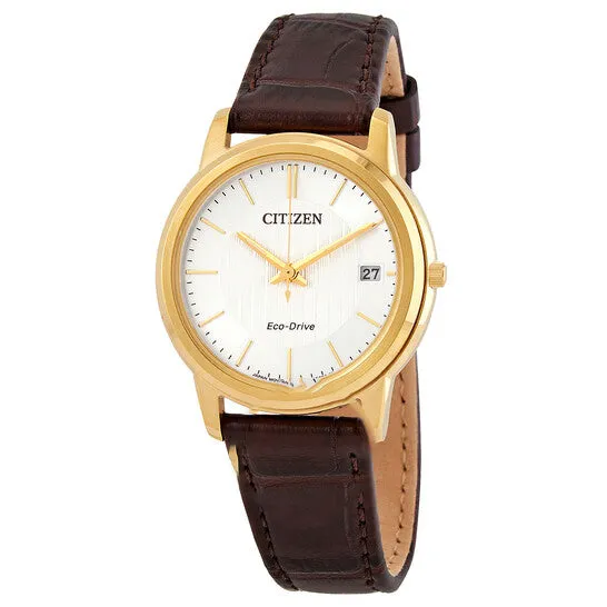 Watches Original Citizen EcoDrive White Dial Brown Leather Ladies Watch FE601211A JMS always