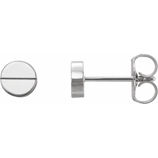 14K White Gold 49 mm Geometric Friction Closure Earrings TreasureFineJewelers Earrings
