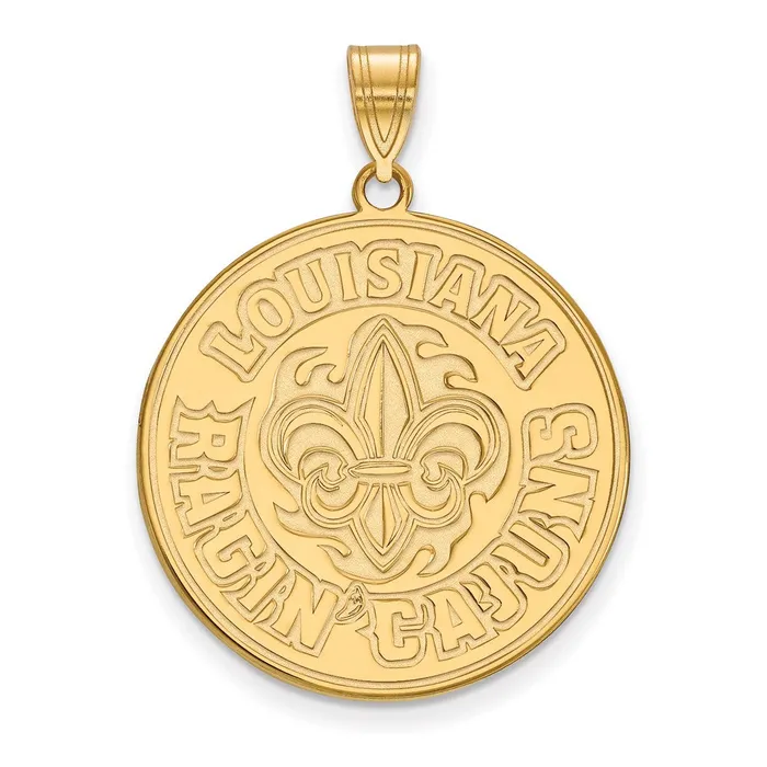 14K Yellow Gold University of Louisiana at Lafayette XL Pendant TreasureFineJewelers Necklaces
