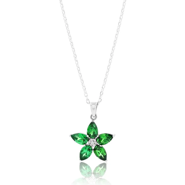 Aletheia Emerald Sterling Silver Necklace Ema Jewels Necklaces