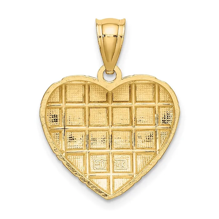 Charm Necklaces 10K W Rhodium DC Heart Charm TreasureFineJewelers