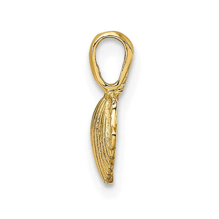 Charm Necklaces TreasureFineJewelers 14K Mini Scallop Shell Charm