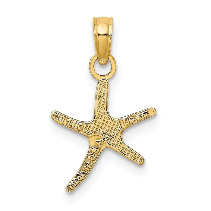 Charm Necklaces TreasureFineJewelers 14K Polished Mini Dancing Starfish Charm