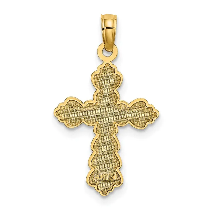 Charm Necklaces TreasureFineJewelers 14k Scalloped Cross Charm