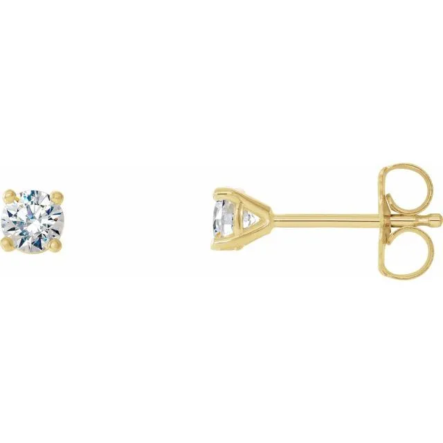 Earrings 14K Yellow 14 CTW Diamond 4Prong CocktailStyle Earrings TreasureFineJewelers