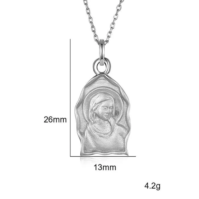 Necklaces S925 Vintage Virgin Mary Sisters Collarbone Chain Virgencita Necklace Trendolla Jewelry