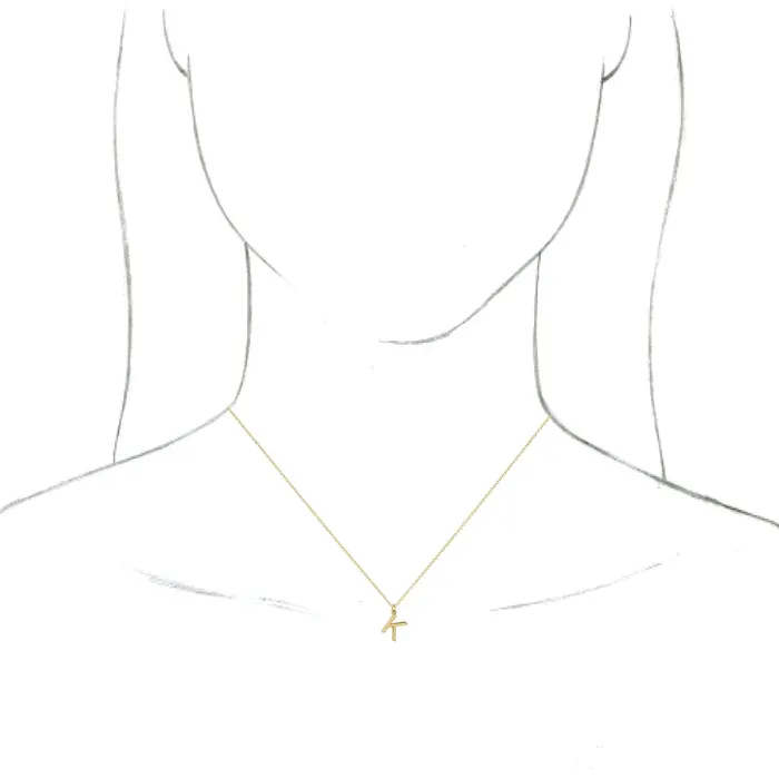 Necklaces TreasureFineJewelers 18K Yellow GoldPlated Sterling Silver Initial K Dangle 16 Necklace