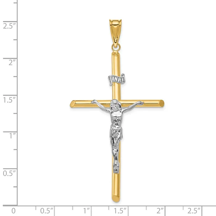 Rings TreasureFineJewelers 14k TwoTone Polished Jesus Crucifix Pendant
