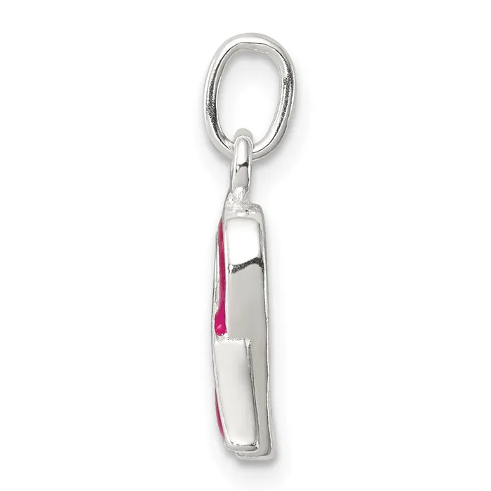 Sterling Silver Pink Enameled Awareness Charm TreasureFineJewelers Rings