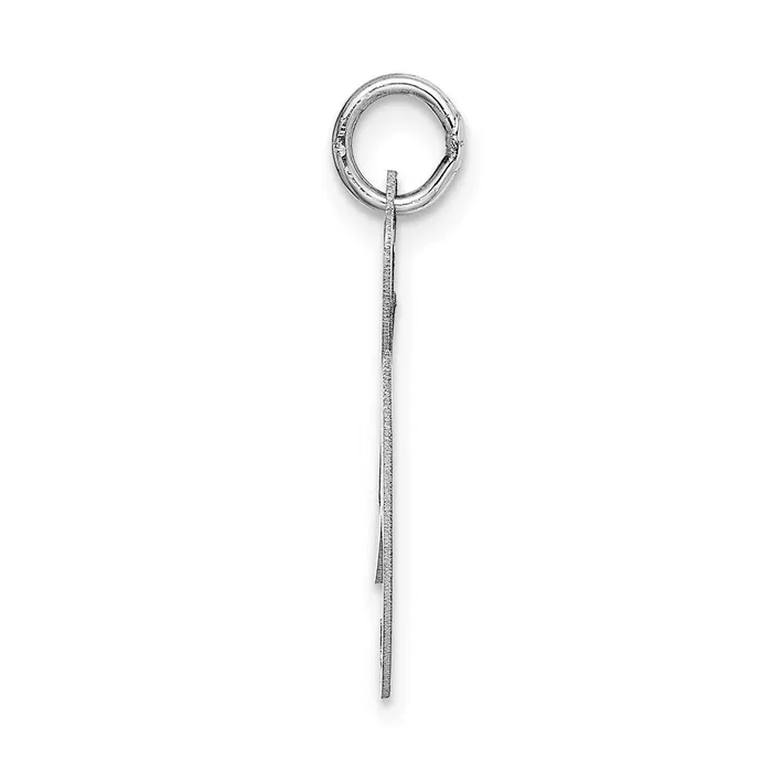 TreasureFineJewelers Charm Necklaces 14K White Gold Medium Fancy Script Letter G Initial Charm