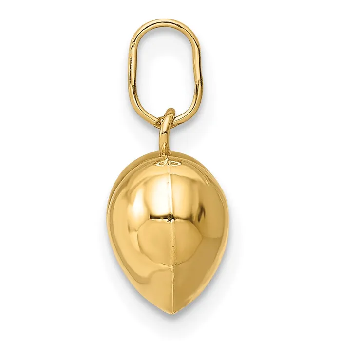 TreasureFineJewelers Charm Necklaces 14k Yellow Gold Polished Puffed Heart Charm