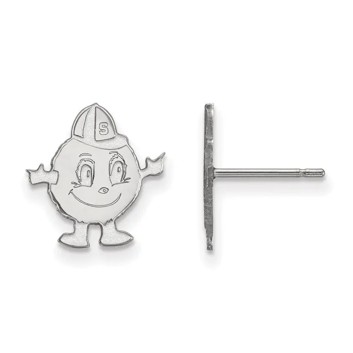 TreasureFineJewelers Earrings 14K White Gold Syracuse University Small Post Earrings