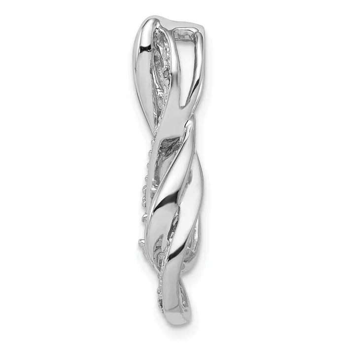 TreasureFineJewelers Necklaces Sterling Silver Rhodium Diam Infinity Symbol Slide Pendant