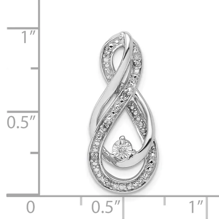 TreasureFineJewelers Necklaces Sterling Silver Rhodium Diam Infinity Symbol Slide Pendant