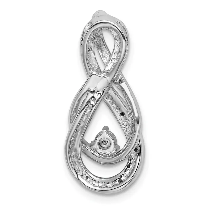 TreasureFineJewelers Necklaces Sterling Silver Rhodium Diam Infinity Symbol Slide Pendant