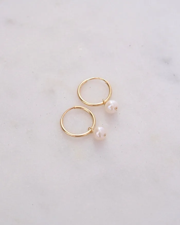 Pearl Infinity Hoops 14mm ERIJEWELRY Rings