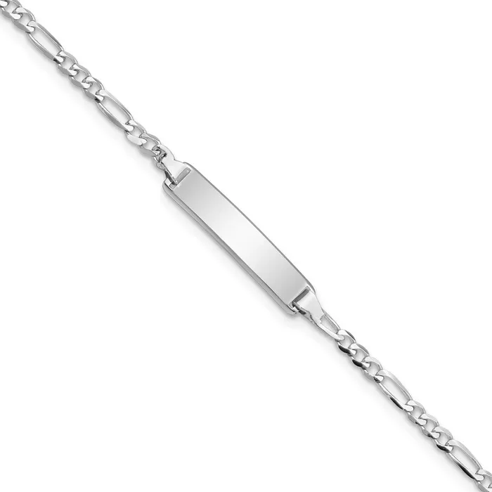 14k WG Figaro Link ID BraceletWBCFG60IDW7 WB Choice Jewelry Bracelets