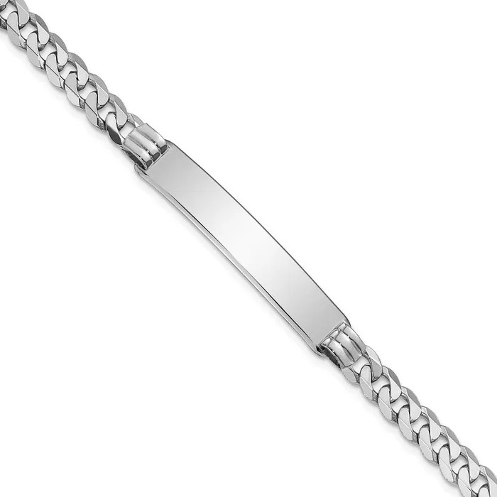 14k WG Flat Curb Link ID BraceletWBCLID64W8 WB Choice Jewelry Bracelets 14k WG Flat Curb Link ID BraceletWBCLID64W8 WB Choice Jewelry Bracelets