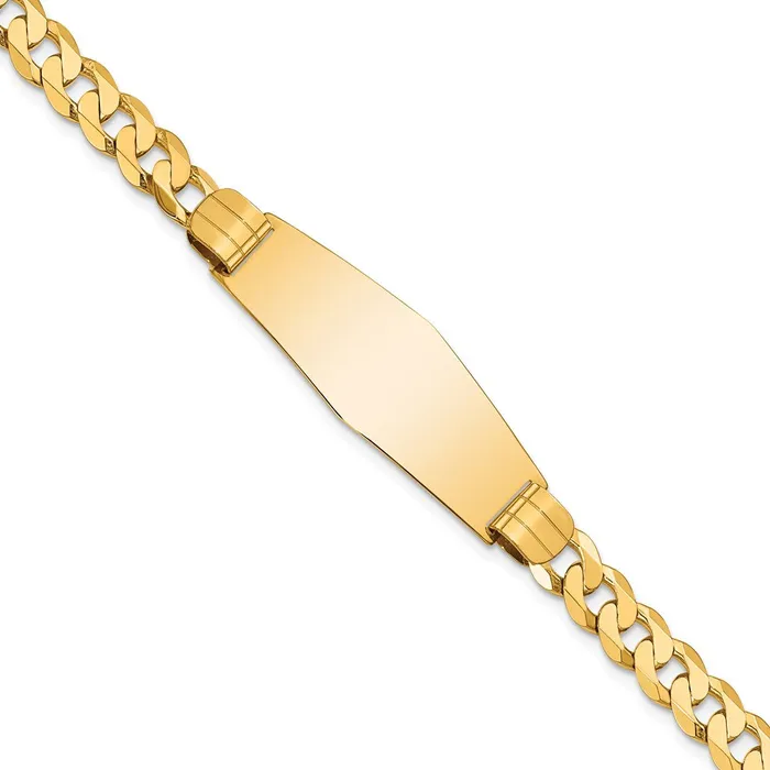 Bracelets WB Choice Jewelry 14K Curb Link Soft Diamond Shape ID BraceletWBCLID65C7 Bracelets WB Choice Jewelry 14K Curb Link Soft Diamond Shape ID BraceletWBCLID65C7