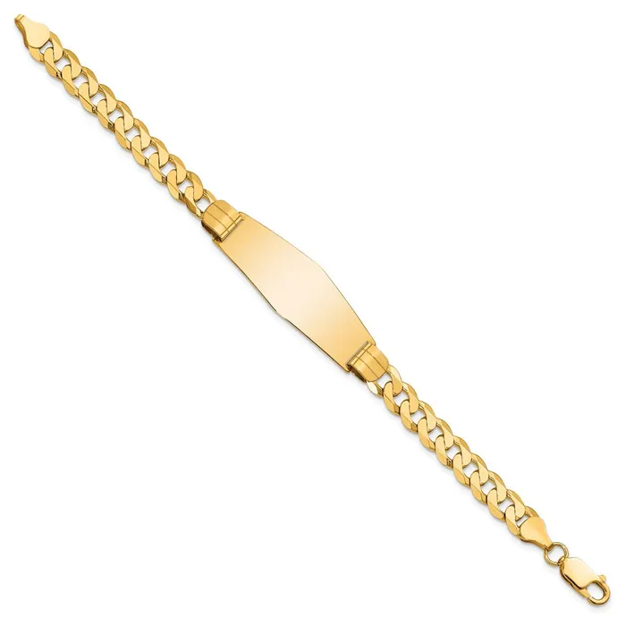 Bracelets WB Choice Jewelry 14K Curb Link Soft Diamond Shape ID BraceletWBCLID65C7 Bracelets WB Choice Jewelry 14K Curb Link Soft Diamond Shape ID BraceletWBCLID65C7
