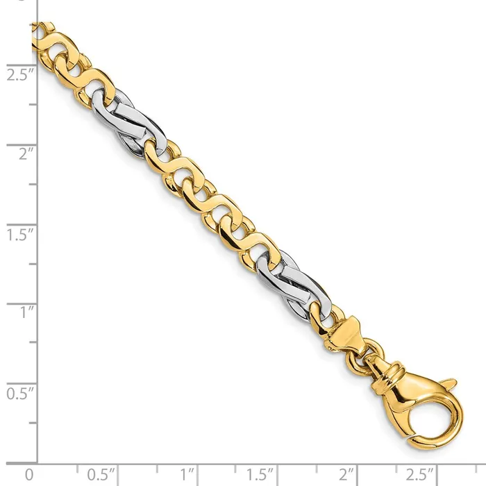 Bracelets WB Choice Jewelry 14K Twotone 58mm Polished Fancy Link BraceletWBCLK5237 Bracelets WB Choice Jewelry 14K Twotone 58mm Polished Fancy Link BraceletWBCLK5237
