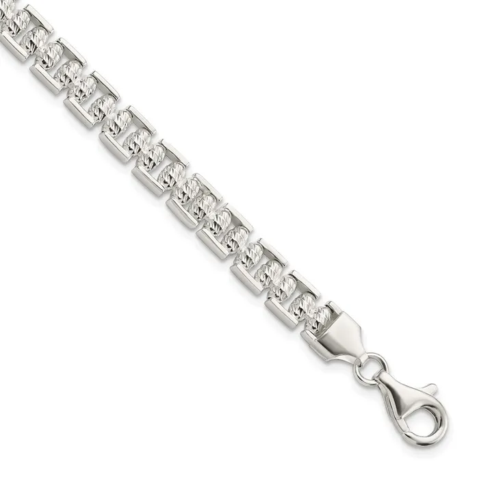 Bracelets WB Choice Jewelry Sterling Silver Polished DC Beaded Fancy BraceletWBCQG582175 Bracelets WB Choice Jewelry Sterling Silver Polished DC Beaded Fancy BraceletWBCQG582175