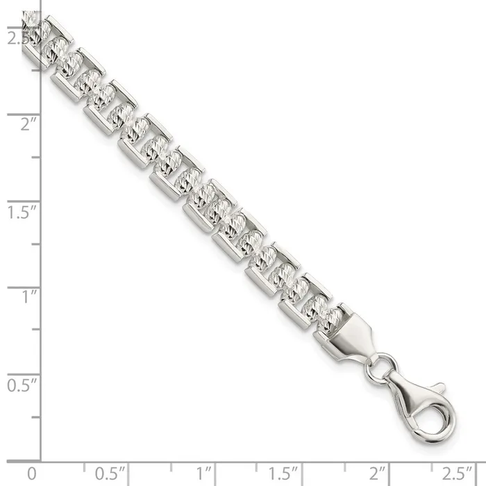 Bracelets WB Choice Jewelry Sterling Silver Polished DC Beaded Fancy BraceletWBCQG582175 Bracelets WB Choice Jewelry Sterling Silver Polished DC Beaded Fancy BraceletWBCQG582175