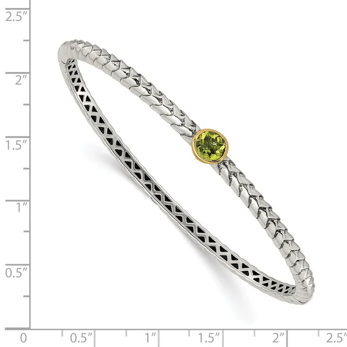 Bracelets WB Choice Jewelry Sterling Silver w14k Peridot Bangle BraceletWBCQTC139 Bracelets WB Choice Jewelry Sterling Silver w14k Peridot Bangle BraceletWBCQTC139