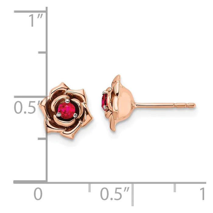Earrings 14K Twotone White Rose Ruby Flower Post EarringsWBCEM8274RUWR WB Choice Jewelry Earrings 14K Twotone White Rose Ruby Flower Post EarringsWBCEM8274RUWR WB Choice Jewelry