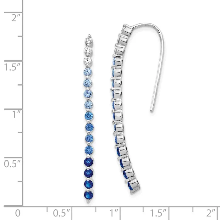 Earrings WB Choice Jewelry 14k White Gold Diamond and Sapphire EarringsWBCEM4318SA025WA