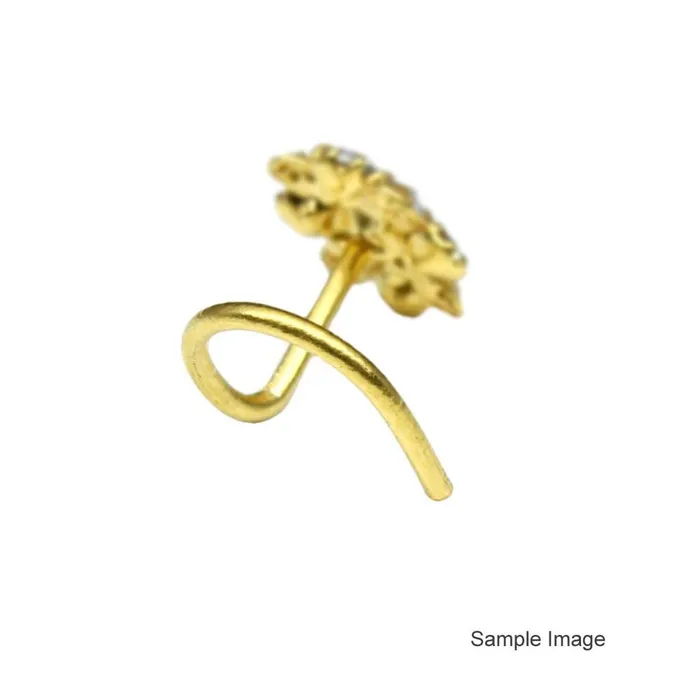 Indian Nose ring White CZ corkscrew piercing nose ring 22g Karizma Jewels Rings