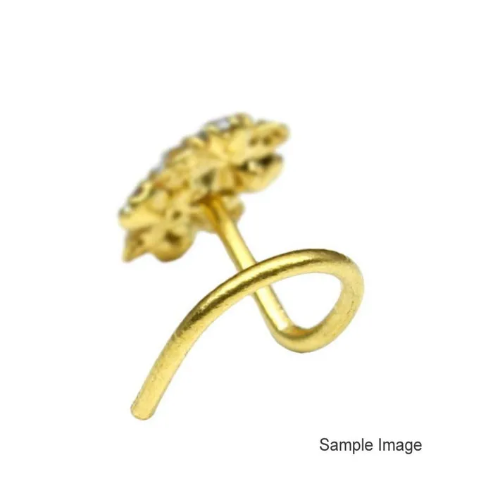 Indian Nose ring White CZ corkscrew piercing nose ring 22g Karizma Jewels Rings
